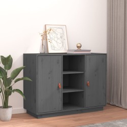 vidaXL Aparador de madera maciza de pino gris 100x40x75 cm