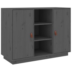 vidaXL Aparador de madera maciza de pino gris 100x40x75 cm