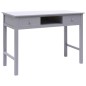 vidaXL Escritorio de madera maciza de Paulownia gris 108x45x76 cm