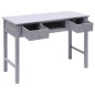 vidaXL Escritorio de madera maciza de Paulownia gris 108x45x76 cm