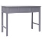 vidaXL Escritorio de madera maciza de Paulownia gris 108x45x76 cm
