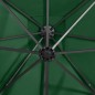 vidaXL Sombrilla voladiza con poste y luces LED 250 cm verde vidaXL Sombrilla voladiza con poste y luces LED 250 cm verde