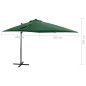 vidaXL Sombrilla voladiza con poste y luces LED 250 cm verde vidaXL Sombrilla voladiza con poste y luces LED 250 cm verde