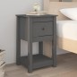 vidaXL Mesita de noche madera maciza de pino gris 40x35x61,5 cm