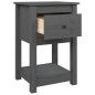 vidaXL Mesita de noche madera maciza de pino gris 40x35x61,5 cm
