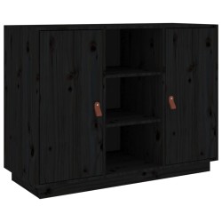 vidaXL Aparador madera maciza de pino negro 100x40x75 cm