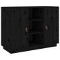 vidaXL Aparador madera maciza de pino negro 100x40x75 cm vidaXL Aparador madera maciza de pino negro 100x40x75 cm