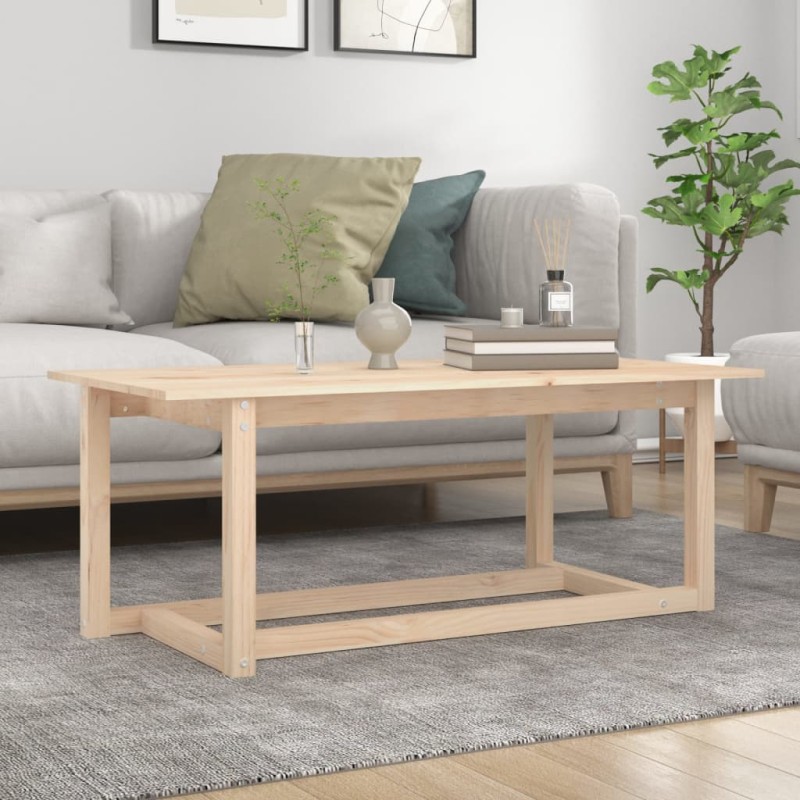 vidaXL Mesa de centro de madera maciza de pino 110x55x45 cm vidaXL Mesa de centro de madera maciza de pino 110x55x45 cm
