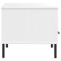 vidaXL Mesa de centro patas metal OSLO madera maciza blanco 85x50x45cm vidaXL Mesa de centro patas metal OSLO madera maciza blanco 85x50x45cm