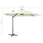 vidaXL Sombrilla voladiza con poste y luces LED arena 300 cm vidaXL Sombrilla voladiza con poste y luces LED arena 300 cm
