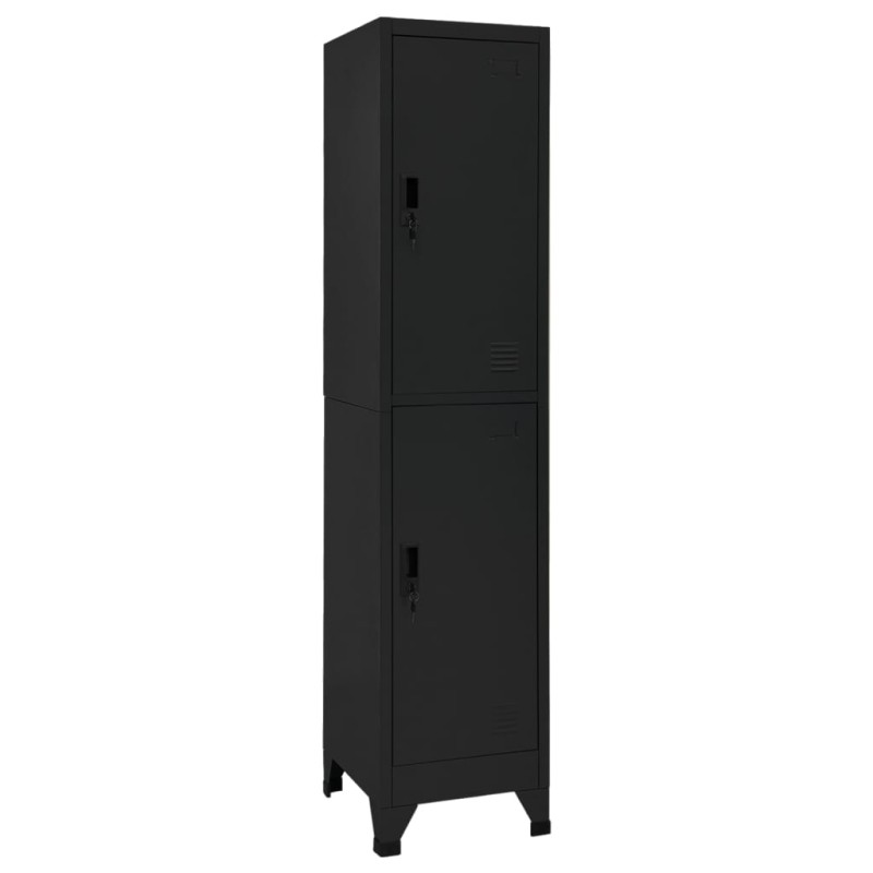 vidaXL Taquilla de acero negro 38x45x180 cm vidaXL Taquilla de acero negro 38x45x180 cm