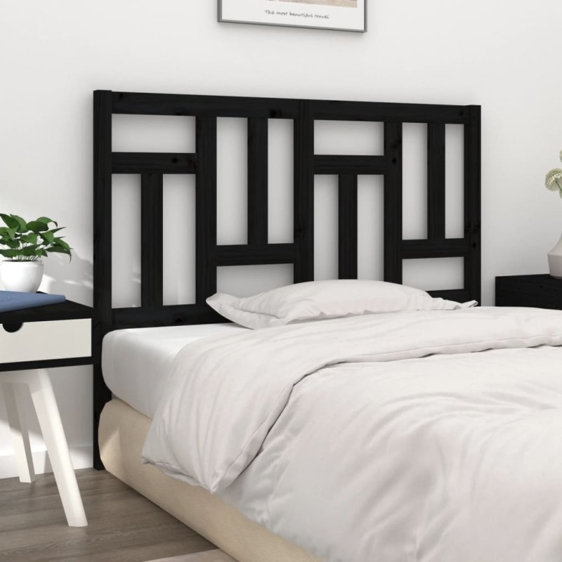 vidaXL Cabecero de cama madera maciza de pino negro 165,5x4x100 cm vidaXL Cabecero de cama madera maciza de pino negro 165,5x4x100 cm