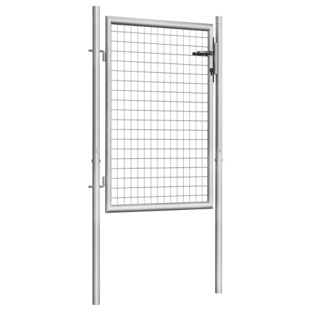 vidaXL Puerta de jardín acero galvanizado plateado 105x150 cm
