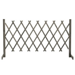 vidaXL Valla de jardín enrejado madera maciza de abeto gris 150x80 cm