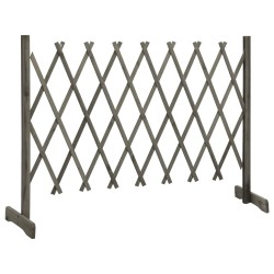 vidaXL Valla de jardín enrejado madera maciza de abeto gris 150x80 cm