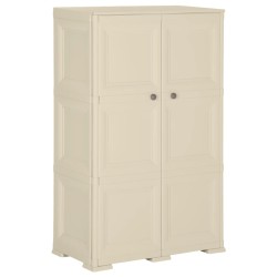 vidaXL Armario de plástico diseño madera blanco angora 79x43x125 cm