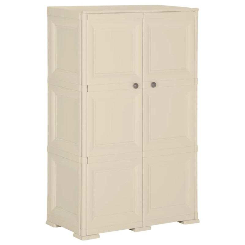 vidaXL Armario de plástico diseño madera blanco angora 79x43x125 cm vidaXL Armario de plástico diseño madera blanco angora 79x43x125 cm