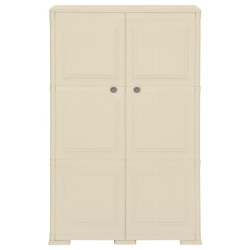 vidaXL Armario de plástico diseño madera blanco angora 79x43x125 cm
