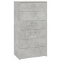 vidaXL Aparador con 6 cajones contrachapada gris hormigón 50x34x96cm vidaXL Aparador con 6 cajones contrachapada gris hormigón 50x34x96cm