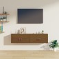 vidaXL Armario de pared 2 uds madera de pino marrón miel 60x30x30 cm vidaXL Armario de pared 2 uds madera de pino marrón miel 60x30x30 cm