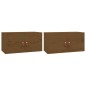 vidaXL Armario de pared 2 uds madera de pino marrón miel 60x30x30 cm vidaXL Armario de pared 2 uds madera de pino marrón miel 60x30x30 cm