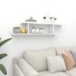 vidaXL Estante de pared de TV contrachapado blanco brillo 125x18x23 cm