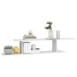 vidaXL Estante de pared de TV contrachapado blanco brillo 125x18x23 cm