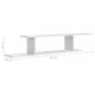 vidaXL Estante de pared de TV contrachapado blanco brillo 125x18x23 cm