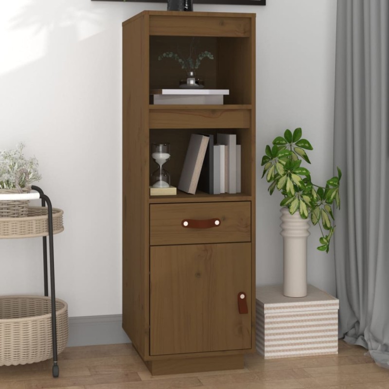 vidaXL Aparador alto madera maciza de pino marrón miel 34x40x108,5 cm vidaXL Aparador alto madera maciza de pino marrón miel 34x40x108,5 cm