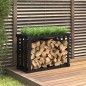 vidaXL Soporte para leña de exterior madera pino negro 108x52x74 cm vidaXL Soporte para leña de exterior madera pino negro 108x52x74 cm