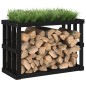 vidaXL Soporte para leña de exterior madera pino negro 108x52x74 cm vidaXL Soporte para leña de exterior madera pino negro 108x52x74 cm
