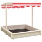vidaXL Arenero con tejado ajustable madera abeto blanco y rojo UV50