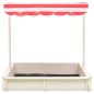 vidaXL Arenero con tejado ajustable madera abeto blanco y rojo UV50