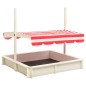 vidaXL Arenero con tejado ajustable madera abeto blanco y rojo UV50