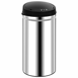 vidaXL Cubo de basura con sensor automático 50 L acero inoxidable