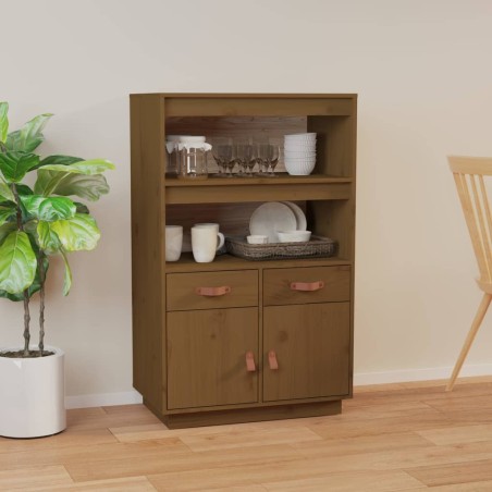 vidaXL Aparador de madera maciza de pino marrón miel 67x40x108,5 cm