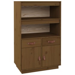 vidaXL Aparador de madera maciza de pino marrón miel 67x40x108,5 cm