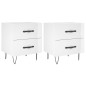 vidaXL Mesita noche 2 uds madera ingeniería blanco brillo 40x35x47,5cm vidaXL Mesita noche 2 uds madera ingeniería blanco brillo 40x35x47,5cm