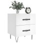 vidaXL Mesita noche 2 uds madera ingeniería blanco brillo 40x35x47,5cm vidaXL Mesita noche 2 uds madera ingeniería blanco brillo 40x35x47,5cm