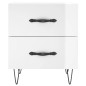 vidaXL Mesita noche 2 uds madera ingeniería blanco brillo 40x35x47,5cm vidaXL Mesita noche 2 uds madera ingeniería blanco brillo 40x35x47,5cm