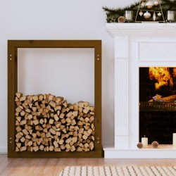 vidaXL Estante para leña madera maciza de pino marrón miel 80x25x100cm