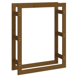 vidaXL Estante para leña madera maciza de pino marrón miel 80x25x100cm