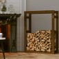 vidaXL Estante para leña madera maciza de pino marrón miel 80x25x100cm vidaXL Estante para leña madera maciza de pino marrón miel 80x25x100cm