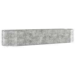 vidaXL Jardinera arriate acero recubrimiento polvo plata 396x100x68 cm