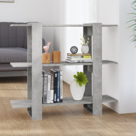 vidaXL Estantería/divisor de espacios gris hormigón 100x30x87 cm