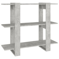 vidaXL Estantería/divisor de espacios gris hormigón 100x30x87 cm
