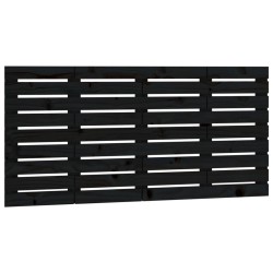 vidaXL Cabecero de cama de pared madera maciza pino negro 126x3x63 cm