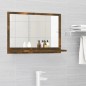 vidaXL Espejo de baño madera contrachapada roble ahumado 60x10,5x37 cm vidaXL Espejo de baño madera contrachapada roble ahumado 60x10,5x37 cm
