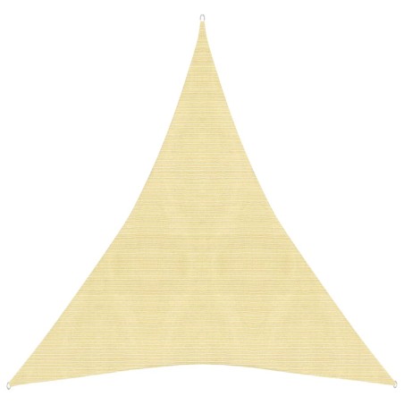vidaXL Toldo de vela HDPE beige 160 g/m² 5x7x7 m