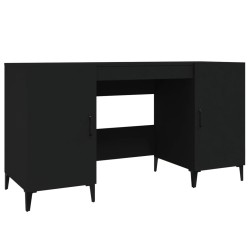 vidaXL Escritorio de madera contrachapada negro 140x50x75 cm